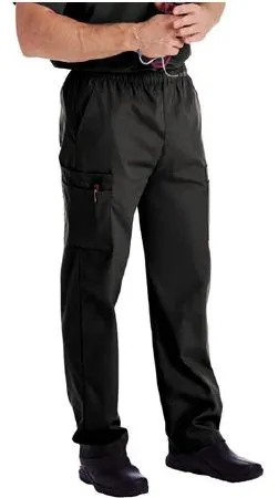 Landau Uniforms - 8555BKPLGE - Scrub Pants Cargo Large Black Male