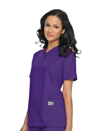 Landau Uniforms - 70221GRAPEMED - Scrub Shirt Medium Grape 2 Pockets Short Sleeve Female