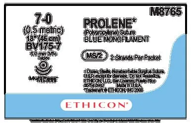 Ethicon From: M8764 To: M8765 - 7-0 4-18in Prolene Blu Mono Da Bv175-7