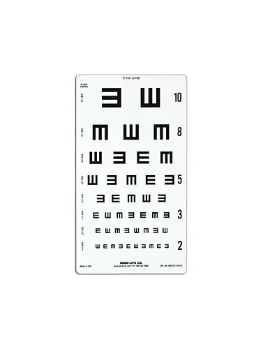 Good-Lite - 800729 - Eye Chart Good-lite 20 Foot Distance Acuity Test
