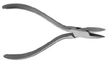 V. Mueller - OS3072 - Needle Nose Pliers V. Mueller 5-1/2 Inch Stainless Steel Serrated Jaws Taper to 2 mm