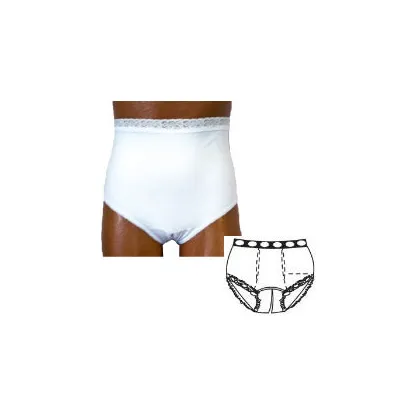 Team Options - 81204md - Options Split-Cotton Crotch With Built-In Barrier/Support, White, Dual Stoma, Medium 6-7, Hips 37" - 41"