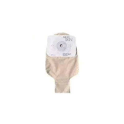 Cymed - Microskin - From: 81100 To: 81120 -  One piece colostomy pouch with plain barrier, 11", drainable, clear. Cut to fit for stomas up to 1 3/4".