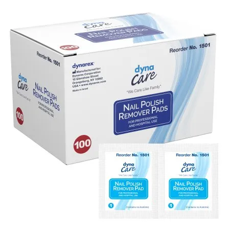 Dynarex - From: 1114 To: 1501  DynaCareNail Polish Remover Pad dynaCare 1.97 X 2.48 Inch