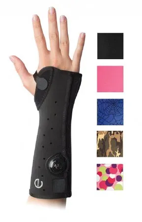 DJO - Exos Short Arm - 312-31-3285 - Wrist / Forearm Brace Exos Short Arm Thermoformable Polymer Left Hand Polka Dot Print X-small