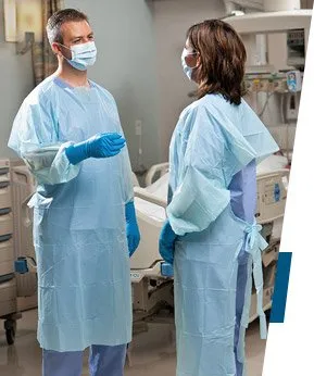 TIDI Products - From: 8575 To: 8576 - Hi Risk Impervious Gown, Open Back, Thumbloop Cuff, Universal Size, 15/bx, 5 bx/cs