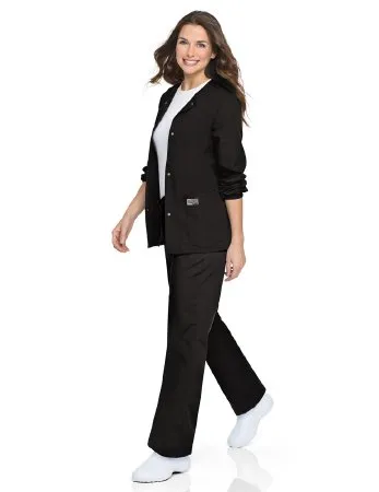 Landau Uniforms - 75221BLACKLGE - Warm-up Jacket Black Large Hip Length 65% Polyester / 35% Cotton Reusable