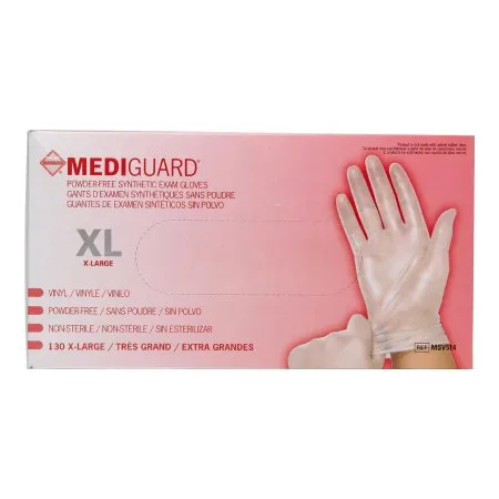 Medline - Mediguard - Msv514 - Exam Glove Mediguard X-Large Nonsterile Vinyl Standard Cuff Length Smooth Clear Not Rated