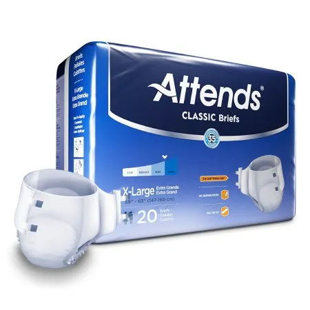 Attends Healthcare Products - Attends Classic - BRB4096 -  Unisex Adult Incontinence Brief  X Large Disposable Heavy Absorbency
