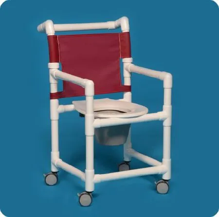 IPU - Select - ESC20P - Commode / Shower Chair Select Fixed Arms PVC Frame Mesh Backrest 21 Inch Seat Width 300 lbs. Weight Capacity