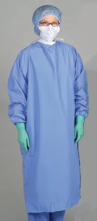 Medline - Blockade - MDT012086L - Surgical Gown With Towel Blockade Large Ceil Blue Sterile Reusable