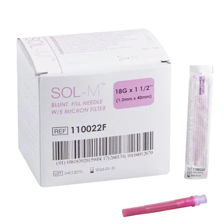 Sol-Millennium Medical - 110022F - Filter Needle Sol-m 18 Gauge 1-1/2 Inch Blunt