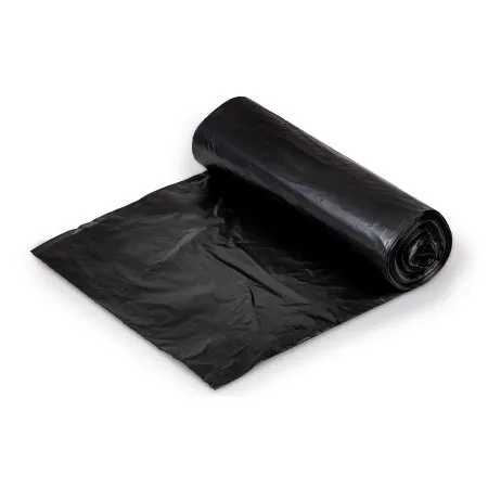 Colonial Bag - HCR48XB - Trash Bag Colonial Bag 45 gal. Black HDPE 16 Mic. 40 X 48 Inch X-Seal Bottom Coreless Roll