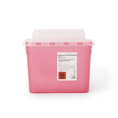 McKesson - 2269 - Prevent Sharps Container Prevent Red Base 11 H X 12 W X 4 3/4 D Inch Horizontal Entry 1.35 Gallon