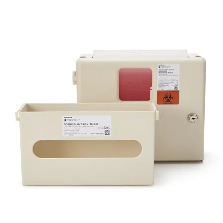 McKesson - McKesson Prevent - 2265 - Sharps Container Cabinet / Wall Enclosure with Glove Box McKesson Prevent Polypropylene Wall Mount Locking