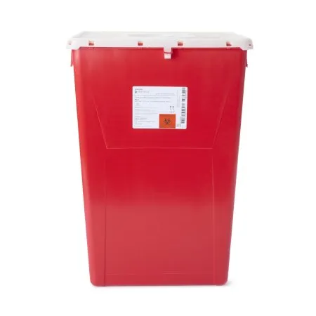 McKesson - 2268 - Prevent Sharps Container Prevent Red Base 24 3/5 H X 17 3/10 W X 13 L Inch Vertical Entry 18 Gallon