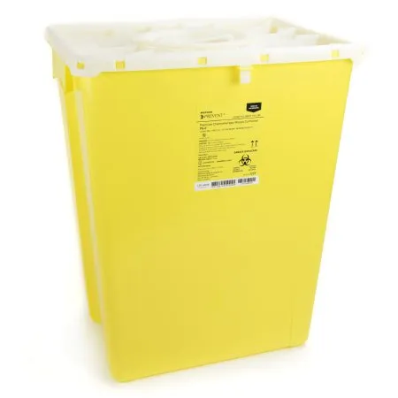 McKesson - From: 2258 To: 2259 - Prevent Chemotherapy Waste Container Prevent Yellow Base 20 4/5 H X 17 3/10 W X 13 L Inch Vertical Entry 12 Gallon