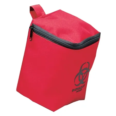 Hopkins Medical - 530347 - Products Transport Pouch Red / Black Biohazard Vinyl Coated 600 D Poly Fabric 4 3/4 W X 6 1/4 H X 4 3/4 D