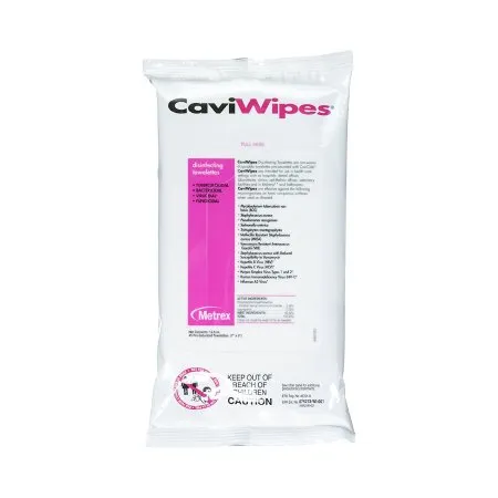Metrex Research - CaviWipes1 - 13-5224 - CaviWipes1 Surface Disinfectant Premoistened Alcohol Based Manual Pull Wipe 45 Count Soft Pack Alcohol Scent NonSterile