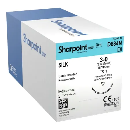 Surgical Specialties - D684n - Suture, Silk 3-0 18&#34; Ds24 (12/Bx)