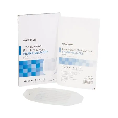 McKesson - 4987 - Transparent Film Dressing 6 X 8 Inch Frame Style Delivery Octagon Sterile