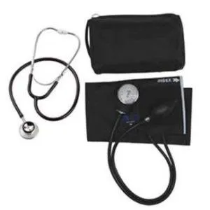 Mabis Healthcare - Match Mates - 01-260-021 - Reusable Aneroid / Stethoscope Set Match Mates Adult Cuff Dual Head General Exam Stethoscope Pocket Aneroid