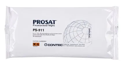 Contec - PS-911 - PROSAT PROSAT Surface Disinfectant Cleaner Premoistened Cleanroom Manual Pull Wipe 30 Count Pouch Alcohol Scent NonSterile