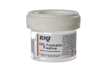 EK Industries - 24499-100X40ML - Prefilled Formalin Container 20 mL Fill in 40 mL (1.35 oz.) Screw Cap Warning Label / Patient Information NonSterile
