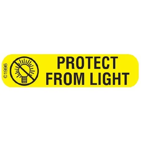 Precision Dynamics - Pharmex - 1-684 - Pre-printed Label Pharmex Advisory Label Yellow Paper Protect From Light / Symbol Black Safety And Instructional 3/8 X 1-9/16 Inch