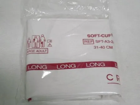 GE Healthcare - Soft-Cuf - SFT-A3-2A - Soft Cuf Single Patient Use Blood Pressure Cuff Set Soft Cuf 31 to 40 cm Arm Cloth Fabric Cuff Large Adult Cuff