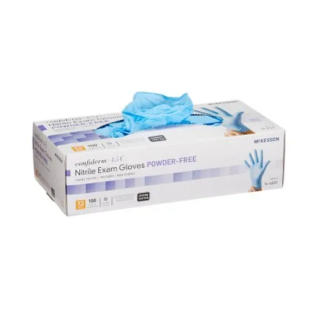 McKesson - From: 14-652C To: 14-678C  Confiderm 4.5CExam Glove  Confiderm 4.5C X Small NonSterile Nitrile Standard Cuff Length Textured Fingertips Blue Chemo Tested