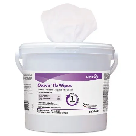 Lagasse - DVO5627427 - Diversey Oxivir TbDiversey Oxivir Tb Surface Disinfectant Cleaner Premoistened Alcohol Based Manual Pull Wipe 160 Count Canister Cherry Almond Scent NonSterile