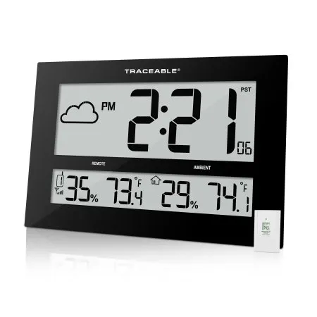 Cole-Parmer Inst. - Traceable - 08683-05 - Radio Atomic Clock Traceable 1-3/4 X 10-1/2 X 16-1/2 Inch 12/24 Hours / -5 To 50°c (23 To 122°f) Digital Display Battery Powered