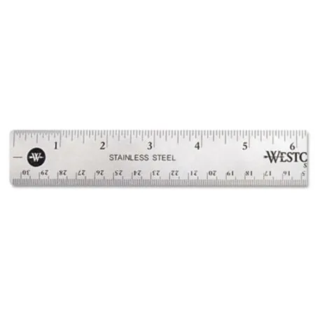 Westcott - ACM-10415 - Stainless Steel Office Ruler With Non Slip Cork Base, Standard/metric, 12 Long