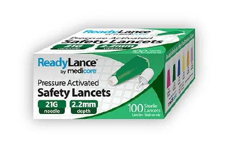 Medicore Medical - Readylance - 806 - Safety Lancet Readylance 21 Gauge Retractable Pressure Activated Finger