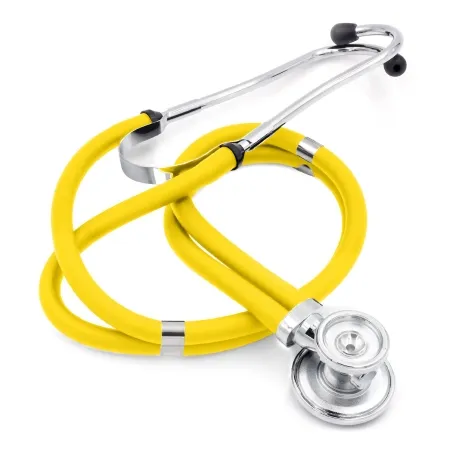 Mabis Healthcare - Mabis Legacy - 10-414-130 - Sprague Stethoscope Mabis Legacy Yellow 2-tube 22 Inch Tube Double Sided Chestpiece