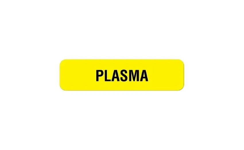 United Ad Label - UAL - ULPS104 - Drug Label Ual Anesthesia Label Plasma Yellow 5/16 X 1-1/4 Inch