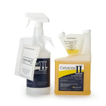 Cetylite - 0152 - Cetylcide II Cetylcide II Surface Disinfectant Quaternary Based Manual Pour Liquid Concentrate 32 oz. Bottle Lemon Scent NonSterile