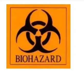 Medical Safety Systems - WorkSafe - 510-51100100 - Pre-printed Label Worksafe Warning Label Orange Biohazard / Symbol Black Biohazard 4 X 4 Inch
