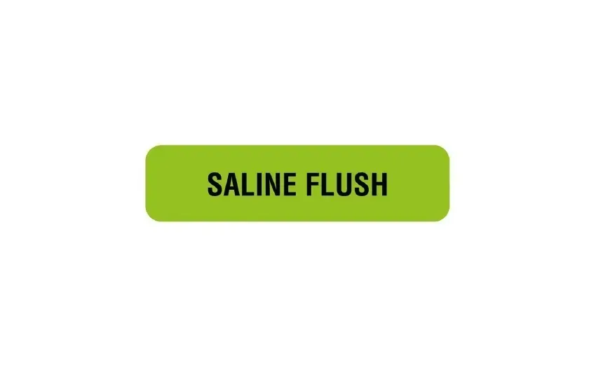 United Ad Label - UAL - ULIV110 - Drug Label Ual Anesthesia Label Saline Flush Green 5/16 X 1-1/4 Inch
