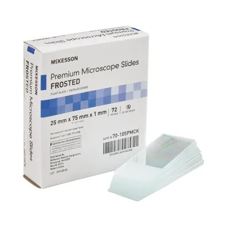 McKesson - 70-105PMCK - Microscope Slide 25 X 75 X 1 mm Frosted End