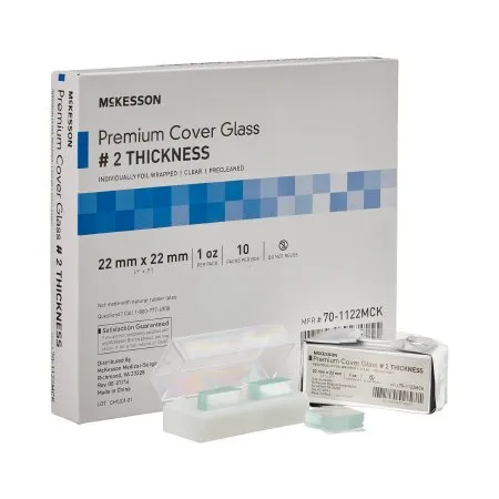McKesson - 70-1122MCK - Cover Glass Square No. 2 Thickness 22 X 22 mm