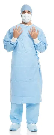 O&M Halyard - Aero Blue - 41724 - Surgical Gown with Towel Aero Blue Large / X-Long Blue Sterile AAMI Level 3 Disposable