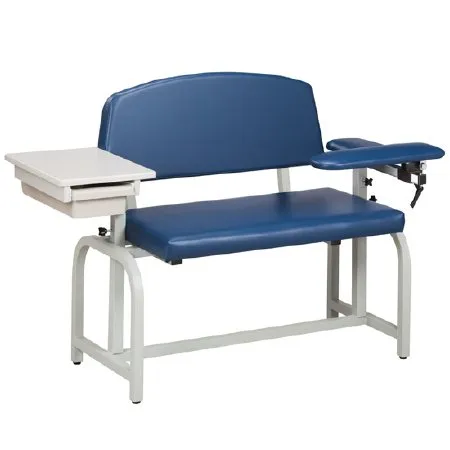 Clinton Industries - Lab X Series - 66002-3BK - Blood Drawing Chair Lab X Series Padded Flip Up Arm Black