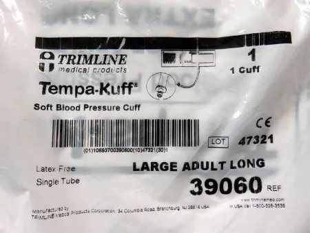 Welch Allyn - Trimline - 39060 - Single Patient Use Blood Pressure Cuff Trimline 35.5 To 46 Cm Arm Cloth Fabric Cuff Adult Long Cuff