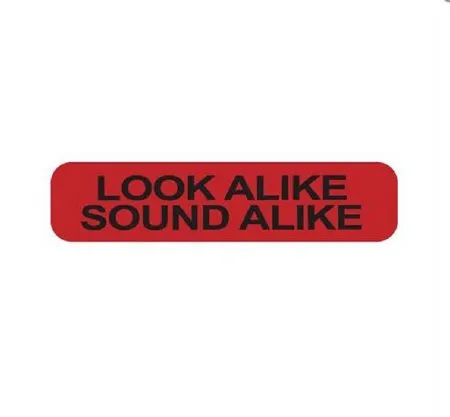 Market Lab - 4651 - Pre-Printed Label Advisory Label Red Paper LOOK ALIKE SOUND ALIKE Black Caution 37-100 X 11-31/50 Inch