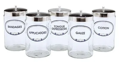 Graham-Field - Grafco - 3454 - Sundry Jar Grafco Glass Transparent Glass Jars, Polished Aluminum Cover 4.25 X 7 Inch