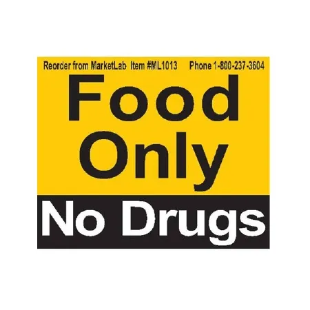 Market Lab - 1013 - Magnetic Sign Instructional Sign Food Only No Drugs