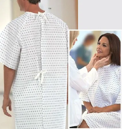 Fashion Seal Uniforms - 1736 L - Patient Exam Gown Medium / Large Snowflake Print Print Reusable
