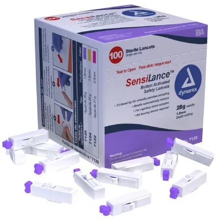 Dynarex - From: 7122 To: 7125 - Sensilance Safety Lancets Button Activa